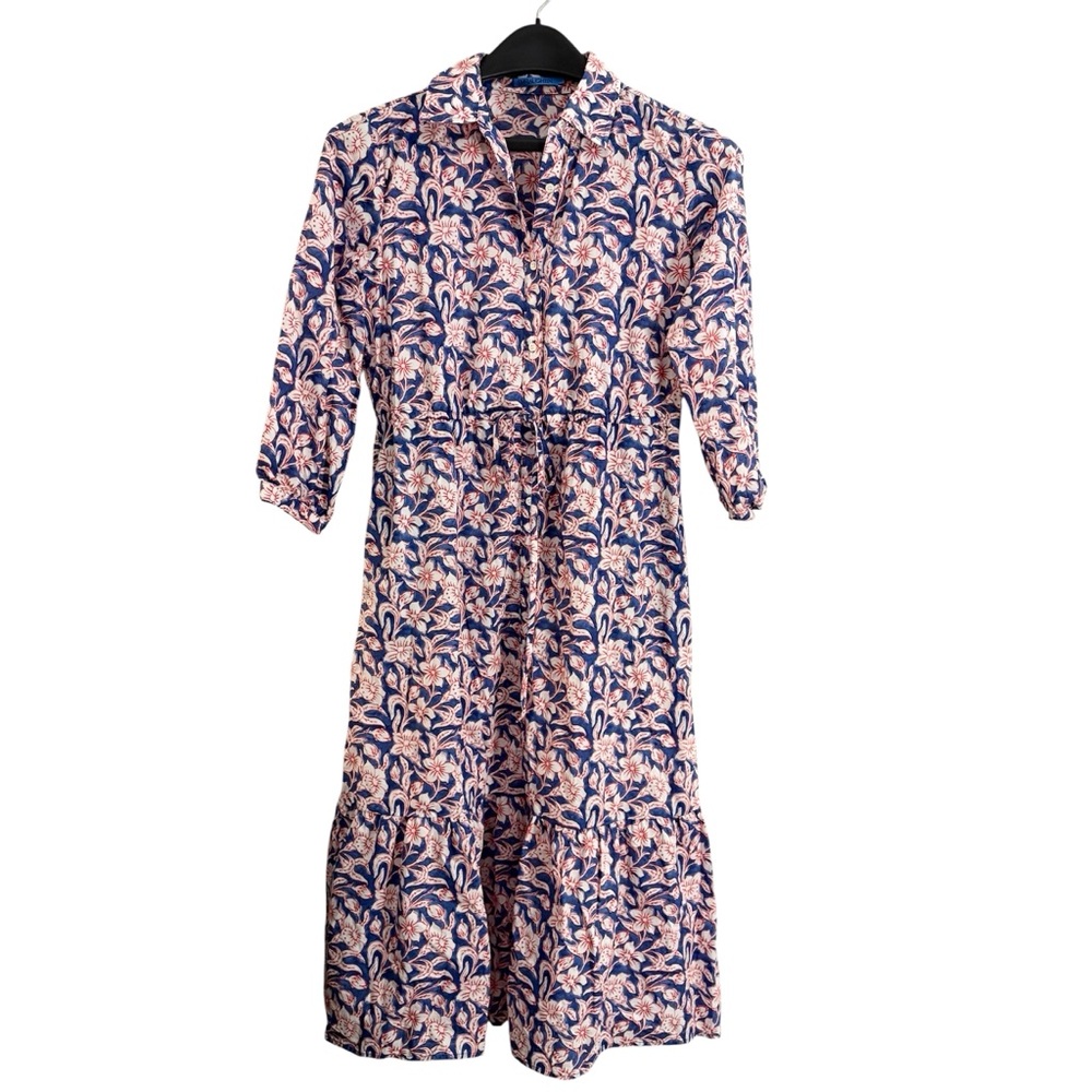 J. McLaughlin Women's Purple Foley Midi 3/4 Sleeve Lightweight Dress Size M - Picture 2 of 10
